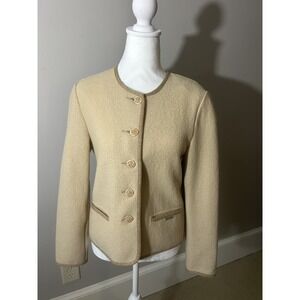 Geiger Collections Austria 100% Wool Jacket‎ Cream Womens EU 34 US S/M